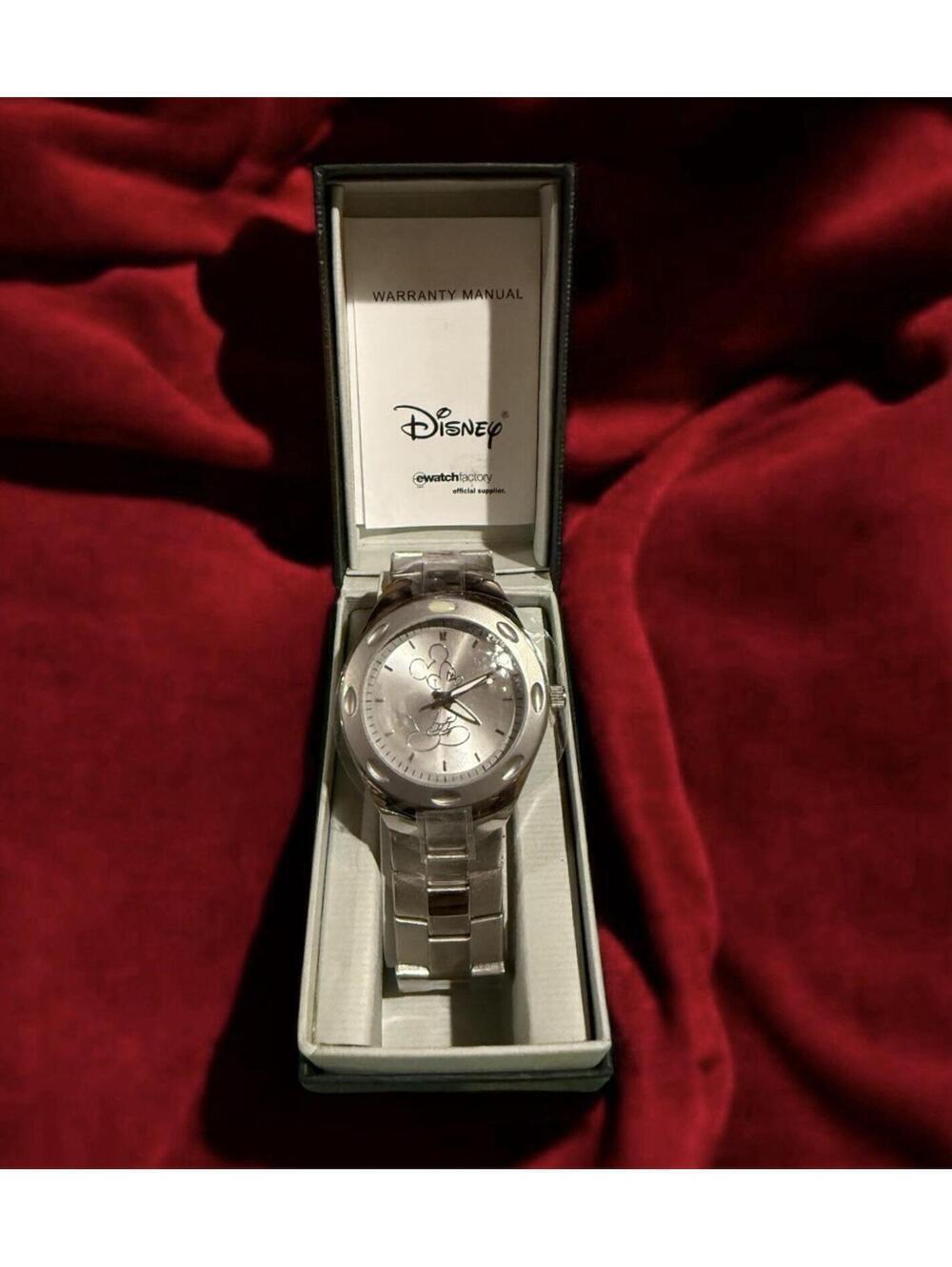 Mickey Mouse Watch by Ewatchfactory with Stainless Steel Case and Band - NIB